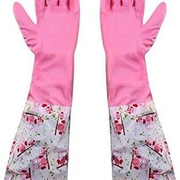 hokipo Reusable PVC Latex Kitchen Gloves, Long Elbow Length - For Summer, 1 Pair Wet and Dry Glove-picture-20