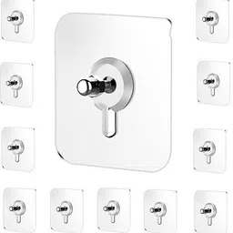 kraze 5 cm Heavy Duty Nail Free Screw Hooks for Hanging Photo Frame Office 10 Pack Reusable Sticker image 3