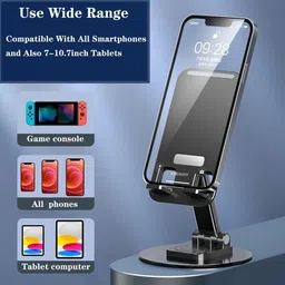 BoldFire Mobile Phone Stand 360 Rotation Height Angle Adjustable for Desk Upto 10 Inches Mobile Holder image 4