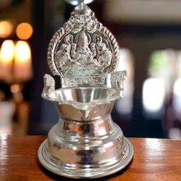 sigaram Gaja Lakshmi Deepam / Vilakku Silver Plated Table Diya-picture-16