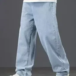 trending prabhu Men Loose Fit Mid Rise Light Blue Jeans-picture-14