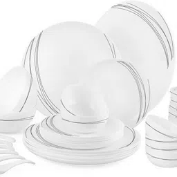 cello Pack of 33 Opalware Royale Black Curv 33 Pcs Dinner Set-picture-11