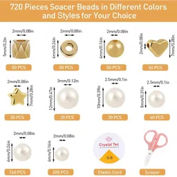 proberos Jewelry Making Beads Charms Kit 722 Pieces Creativity image 4