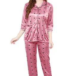 tigywigy Women Shirt & Pyjama set Pink Printed image 4