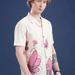 voroxy Men Regular Fit Printed Lapel Collar Casual Shirt image 4