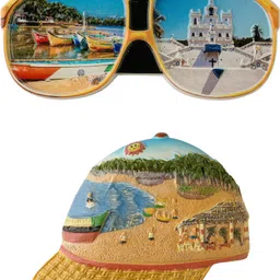 ss handmade Goa Theme Fridge Magnet Handmade Indian Travel Souvenir & Beach Vibes Set Of 2 Fridge Magnet, Door Magnet Pack of 1 image 4