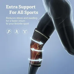 mithlas 3D Knee Cap Compression Support Sleeve for Pain Relief Exercise Gym 1 Pair Knee Support image 4