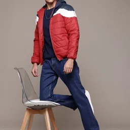 roadster Men Colorblock Padded Jacket image 4