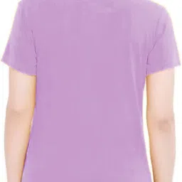 fairiano Women Typography Round Neck Pure Cotton Purple T-Shirt image 2