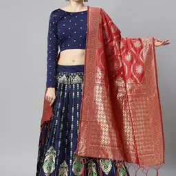 Self Design Semi Stitched Lehenga Choli-image-9