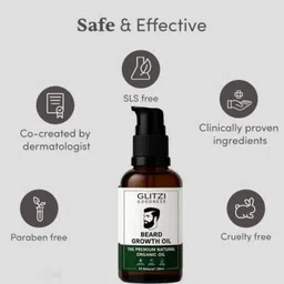 glitzi Beard Oil -Beard & Mooch Growth Oil – Beard Hair Oil XR2 Hair Oil image 4