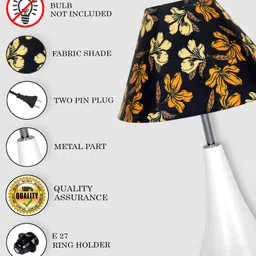 glowhere Modern Farmhouse Lamp, Iris Cone Shade for Nightstand & Living Room Table Lamp image 5