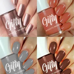 gifty No Toxin Nail Lacquer LIIT Combo Pack (Yasss It's LIT) Magical Gold,Strong As Coffee,Smoky Night,Espresso Bean-picture-18