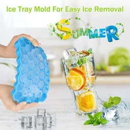 glamaxy 1 Pcs Ice Tray Flexible Silicone Honeycomb Shape 37 Cavity Ice Cube Tray Mold Multicolor Silicone Ice Cube Tray image 2