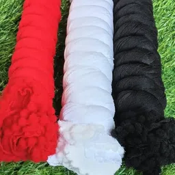 umangcreation Chiffon Solid Red, White, Black Women Dupatta image 2