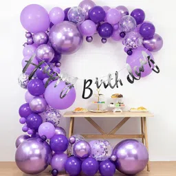 r g accessories Solid Metallic Purple Balloons Purple Confetti Balloon Combo Kit Of 44 pcs Balloon-picture-10