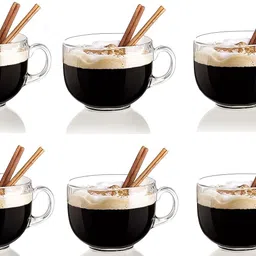 b7 creations Pack of 6 Glass Glass Transparent Imported Round Crystal Glass Tea & Coffee Cups (Clear)efy-picture-26