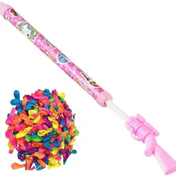 (1 Pichkari + 100 Water Balloon)For Kids Holi Festival & Summer Pool Party Fun Water Gun-image-17