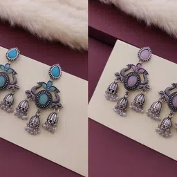 bhanu diam Bestseller Combo Of Earrings Silver Earring Set-picture-38