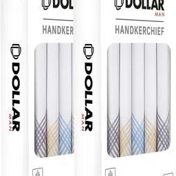 Dollar Cotton Handkerchiefs Hanky for Men - White Striped In Pack of 10 ["White"] Handkerchief-image-11