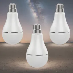 guggu Charging bulb 12W LED & 2000mAh battery 4hrs emergency light pack of 3 bulbRI407 4 hrs Bulb Emergency Light image 1