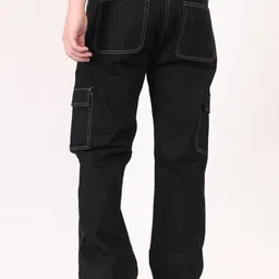 meixn Men Loose Fit Mid Rise Black Jeans image 2