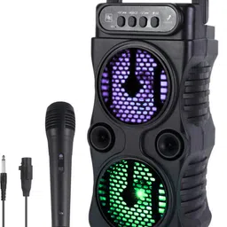 VOIZO Portable Bluetooth Sound System 10W Bass, RGB LED, Mic, USB, AUX 10 W Bluetooth Speaker-picture-23