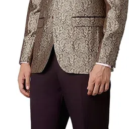 louis philippe Men Three Piece Suit Printed Suit image 2