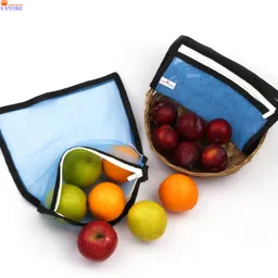 Premium Double Layer Reusable Vegetables Bags Black Piping Bag (Multi Size) Pack of 6 Grocery Bags-image-5