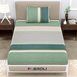 fabroli 300 TC Cotton Single Printed Flat Bedsheet-picture-17