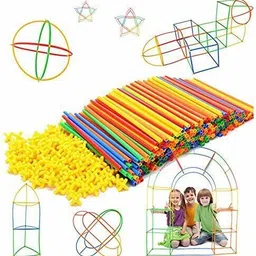 arizon 2 in 1 Combo of 100 Pcs DIY Building Blocks and 100 pcs Straw Assembly Blocks image 4