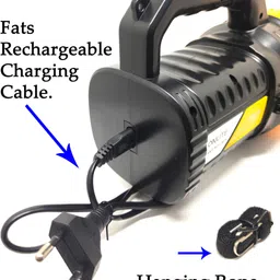 shoptric 1000 Meter High Range 60 Watt Emergency LED Torch Light For Home, Industrial, campaign & Agriculture Purpose Power Zoom With Big Dual Tube SMD As Side Light For More Brightness 12 hrs Torch Emergency Light image 4