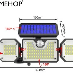 Homehop Solar 226 LED Automatic Waterproof Wall Lights for Home Outdoor,Garden Lamp Motion Sensor Light image 5