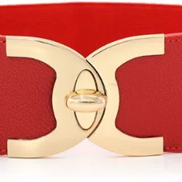 Women Formal, Casual, Evening, Party Red, Gold Fabric, Metal Belt-image-32