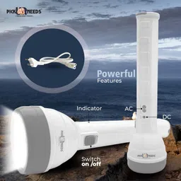 pick ur needs LED Rechargeable 2 In 1 Home Emergency 50W+Long Tube Search Torch Light With 8 hrs Torch Emergency Light image 3