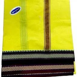 Feynman Dhoties Men's Traditional Pure Cotton Dhoti 5 Metre With Border Men Dhoti-picture-17