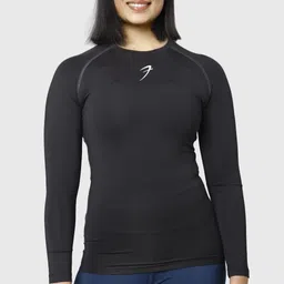 fuaark Women Solid Round Neck Polyester Black T-Shirt-picture-26