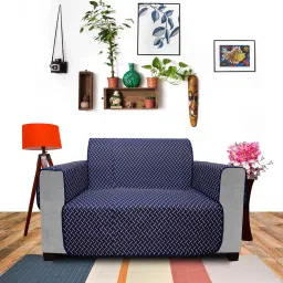 Navy Blue Solids Polyester 2 Seater Sofa Cover by Dream Care image 1