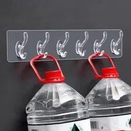 the fab four Transparent Plastic Wall-Mounted Practical Hooks - Easy Installation. Plastic Wall Shelf-picture-40