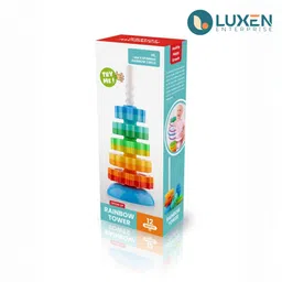 luxen Rainbow Stacking Rings Toy, Educational Montessori Sensory Development Tower image 2