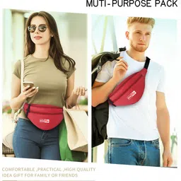 einup Hiking Outdoor Fanny Packs Sport Holiday Large Pockets Waistbag Style Travel Pouch Passport Holder with Adjustable Strap image 4