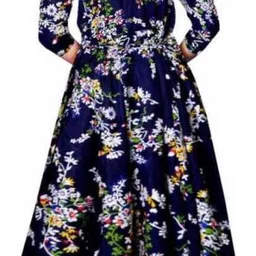 jaipry Printed Viscose Rayon Stitched Flared/A-line Gown image 2