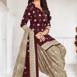 hidhasha Unstitched Crepe Salwar Suit Material Printed image 1