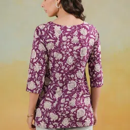 sangouri Casual Regular Sleeves Printed Women Purple Top image 2