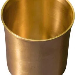 rammetals Home Pure Kansa (Bronze) Water Glass – 220 ML |Handmade Curved Rim Kansa Tumbler Glass Water/Juice Glass image 1