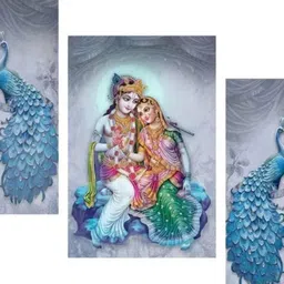aarav fashion creation AARAV FASHION CREATION'S RADHA KRISHNA PAINTING WITHOUT FRAME NA 30 inch x 30 inch Painting-picture-27
