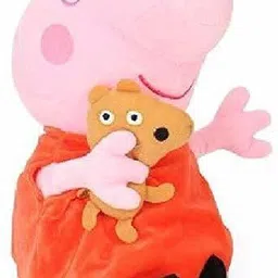 hello baby Peppa Pig & George Pig Soft Stuffed Toy - 19 cm (Red, Blue) - 19 cm - 19 cm image 3