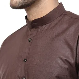 ts lifestyle Men Solid Cotton Blend Straight Kurta image 4
