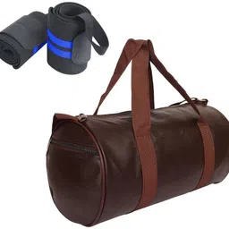 Combo of Gym Bag Duffel Bag with Shoulder Strap with Wrist Support Band Fitness Accessory Kit Kit-image-58