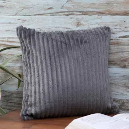 mfd home furnishing Grey Velvet Striped 16x16 inches Cushion Covers (1Pc)-picture-17